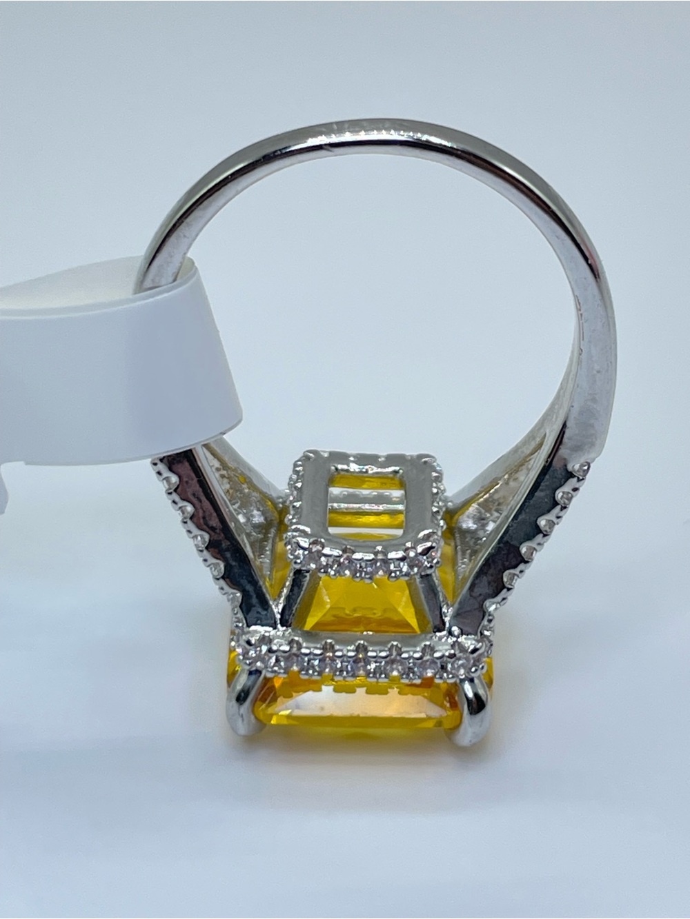 Swarovski Crystal Elements Canary Yellow Swarovski Elements Statement Ring Sz 7 - Picture 10 of 12